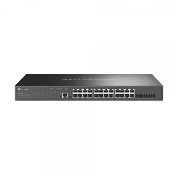 TP-Link - SG3428XMP - JetStream 24-Port Gigabit and 4-Port 10GE SFP+ L2+ Managed Switch with 24-Port PoE+, 24x Gigabit PoE+ Ports, 4x 10G SFP+ Slots, RJ45/Micro-USB Console Port, 802.3at/af, 384 W PoE [SG3428XMP]