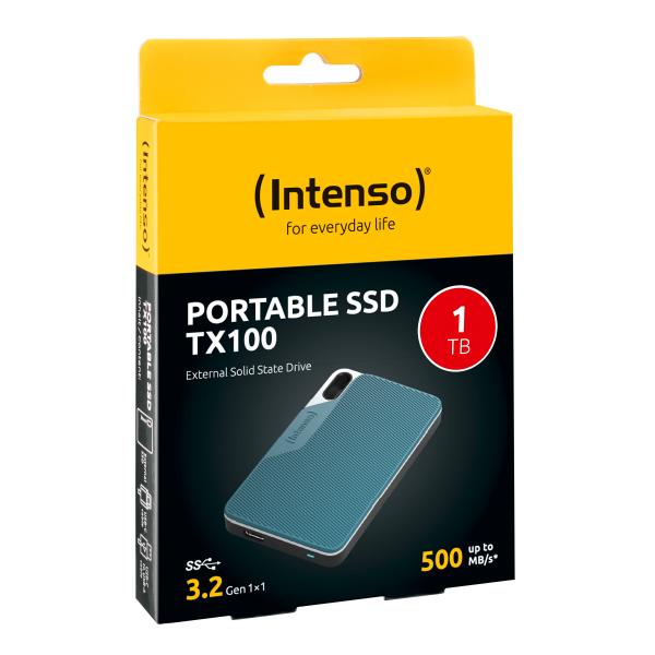 INTENSO SSD ESTERNO TX100 1TB USB 3.2 R/W 500MBS + CAVO USB-C + ADATTATORE USB-A [3826460]