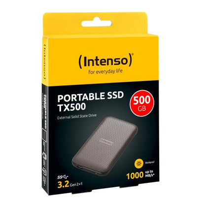 INTENSO SSD ESTERNO TX500 USB 3.2 500GB GEN 2x1 CABLE USB-C + ADAPTER USB-A 1000 MB/s [3827450]