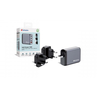 VERBATIM CARICATORE DA PARETE GNC-100 GAN CHARGER 4 PORT 100W USB A/C (EU/UK/US) [32202]