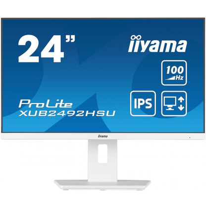 Iiyama ProLite 24 inch - Full HD IPS LED Monitor - 1920x1080 - White - Pivot / HAS [XUB2492HSU-W6]