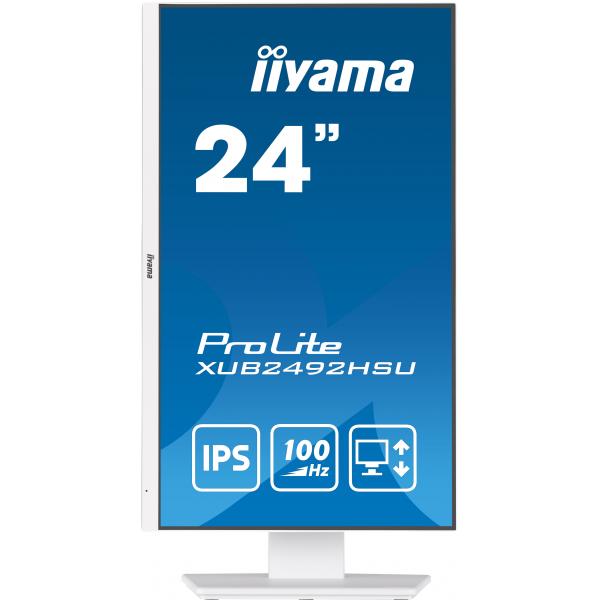 Iiyama ProLite 24 inch - Full HD IPS LED Monitor - 1920x1080 - White - Pivot / HAS [XUB2492HSU-W6]