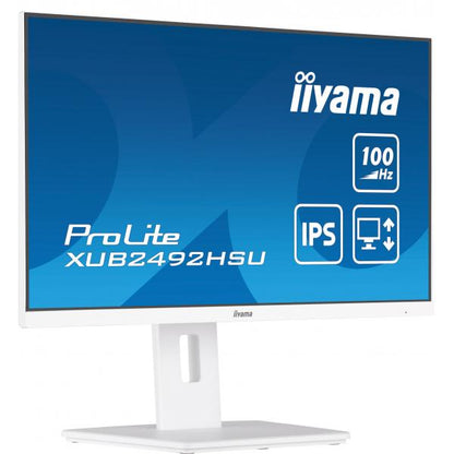 Iiyama ProLite 24 inch - Full HD IPS LED Monitor - 1920x1080 - White - Pivot / HAS [XUB2492HSU-W6]