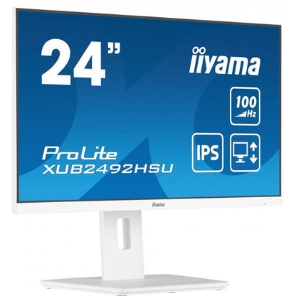 Iiyama ProLite 24 inch - Full HD IPS LED Monitor - 1920x1080 - White - Pivot / HAS [XUB2492HSU-W6]