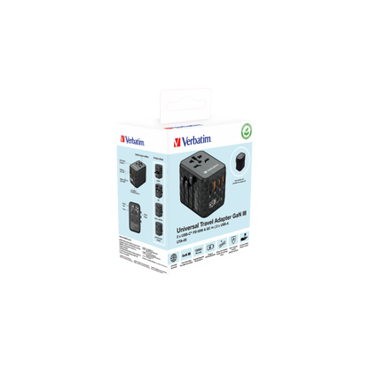 VERBATIM ADATTATORE DA VIAGGIO UNIVERSALE GAN PD 65W [32120]