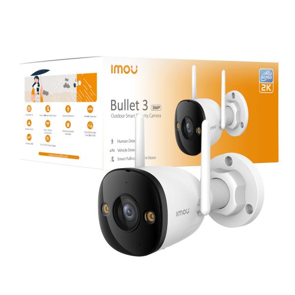 IMOU BULLET 3MP 2K TELECAMERA ESTERNA FULL COLOR, WI-FI 6, SIRENA, FARETTO E IP67. RILEVA MOVIMENTO [IPC-S3EP-3M0WE]