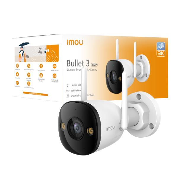 IMOU BULLET 3 3K TELECAMERA ESTERNA 5MP FULL COLOR CON WI-FI 6, SIRENA, FARETTO E RESISTENZA ,IP67 [IPC-S3EP-5M0WE]