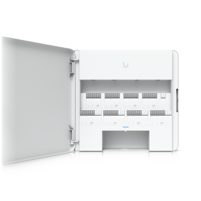 Ubiquiti - EAH-8 - UniFi Enterprise-grade access hub with entry and exit control up to eight doors and battery backup support, (8) Lock terminals (12V or Dry), (8+8) Inputs for request-to-exit devices [EAH-8-EU]