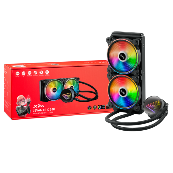 ADATA XPG DISSIPATORE CPU ACQUA LEVANTE X 240 ARGB BLACK RGB MIRROR PUMP HEAD [ADLEVANTEX240BKCWW]