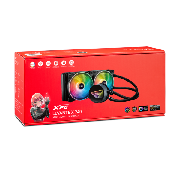 ADATA XPG DISSIPATORE CPU ACQUA LEVANTE X 240 ARGB BLACK RGB MIRROR PUMP HEAD [ADLEVANTEX240BKCWW]