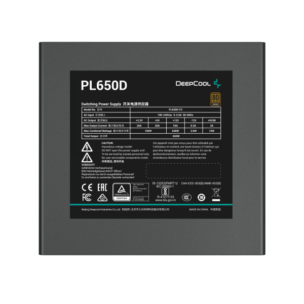 DEEPCOOL ALIMENTATORI 650W BRONZE 80 PLUS ATX 3.1 R-PL650D-FC0B-EU V2 [R-PL650D-FC0B-EU]