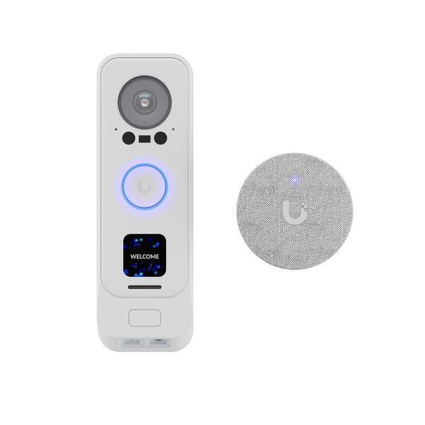 Ubiquiti - UVC-G4 Doorbell Pro PoE Kit-White - UniFi Doorbell with Improved HDR and low-light performance, Programmable welcome display and secondary package-detection camera, 6 m (20 ft) IR night vis [UVC-G4DoorbellProPoEKit-White]