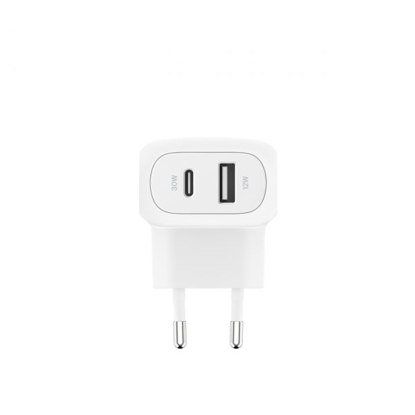Belkin CARICABATTERIA DOPPIA PORTA 30W USB-C + 12W USB-A [WCB009VFWH]