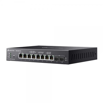 TP-Link - SG2210XMP-M2 - Omada 8-Port 2.5GBASE-T and 2-Port 10GE SFP+ Smart Switch with 8-Port PoE+, 8 2.5G PoE+ Ports, 2 10G SFP+ Slots, 802.3at/af, 160 W PoE Power, Desktop & Fanless Steel Case [SG2210XMP-M2]