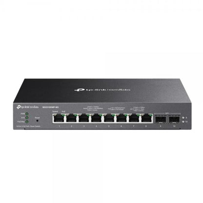 TP-Link - SG2210XMP-M2 - Omada 8-Port 2.5GBASE-T and 2-Port 10GE SFP+ Smart Switch with 8-Port PoE+, 8 2.5G PoE+ Ports, 2 10G SFP+ Slots, 802.3at/af, 160 W PoE Power, Desktop & Fanless Steel Case [SG2210XMP-M2]