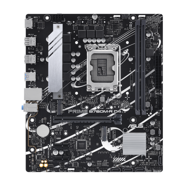 ASUS MB B760, PRIME B760M-R D4, LGA1700, DDR4, 2 X DIMM SLOTS, MAX. 64GB [PRIME B760M-R D4]