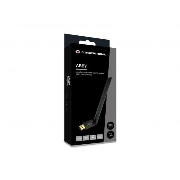 Conceptronic Long Range Bluetooth 5.3 USB Adapter - External Antenna [ABBY17B]