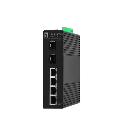 Level One Hilbert 6-Port Industrial Gigabit Smart Lite Switch - 4 x RJ45 - 2 x SFP [IGS-2106]