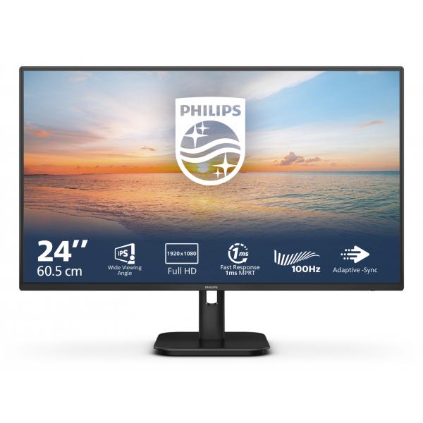 PHILIPS MONITOR 23,8 LED IPS 16:9 FHD 1MS 250 CDM 100HZ, VGA/HDMI, MULTIMEDIALE [24E1N1100A]