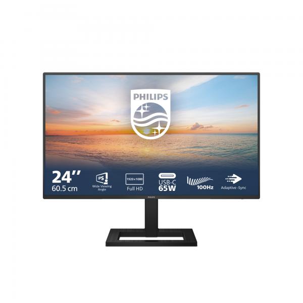 PHILIPS MONITOR 23,8 LED IPS 16:9 FHD 4MS 250 CDM 100HZ, REG ALTEZZA, USB-C DOCK, HDMI, MULTIMEDIALE [24E1N1300AE]