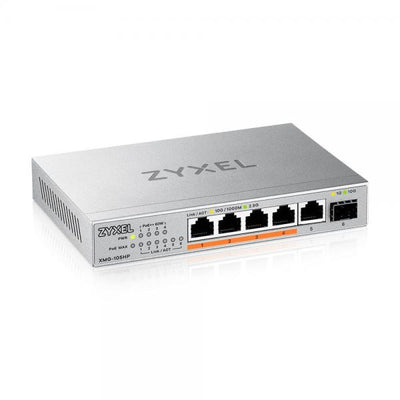 Zyxel 5 Ports MultiGig Unmanaged Desktop Switch - 2,5G + 1 SFP+ - 4 ports - 70W - PoE++ [XMG-105HP-EU0101F]