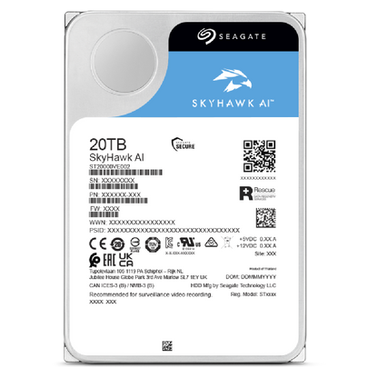 SEAGATE HDD INTERNO SKYHAWK AI 20TB 3,5 SATA 6GBS 512MB CACHE 5YRS WARRANTY [ST20000VE003]