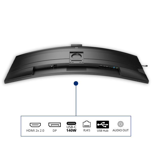 PHILIPS MONITOR CURVO 49 LED VA DUAL QHD 32:9 4MS 450 CDM, USB-C DOCK, WEBCAM, REG ALTEZZA, DP/HDMI, MULTIMEDIALE [49B2U6900CH]
