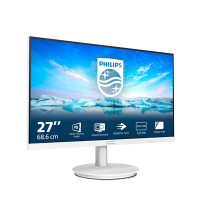 PHILIPS MONITOR 27 LED IPS 16:9 FHD, 4MS 250 CDM, VGA/HDMI, MULTIMEDIALE, BIANCO [271V8AW]