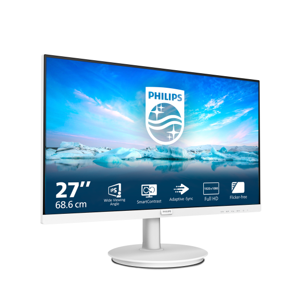 PHILIPS MONITOR 27 LED IPS 16:9 FHD, 4MS 250 CDM, VGA/HDMI, MULTIMEDIALE, BIANCO [271V8AW]