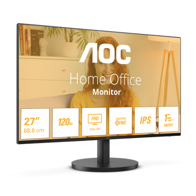 AOC MONITOR 27 LED IPS FHD 16:9 250 CDM 100hz, VGA/HDMI, MULTIMEDIALE [27B3HA2]