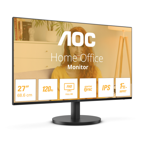 AOC MONITOR 27 LED IPS FHD 16:9 250 CDM 100hz, VGA/HDMI, MULTIMEDIALE [27B3HA2]