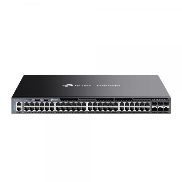 TP-Link - SG6654X - Omada 48-Port Gigabit Stackable L3 Managed Switch with 6 10GE SFP+ Slots, 48x Gigabit RJ45 Ports, 6x 10G SFP+ Slots, RJ45/Type C USB Console Port, Management Port, 2x USB2.0 Ports, [SG6654X]