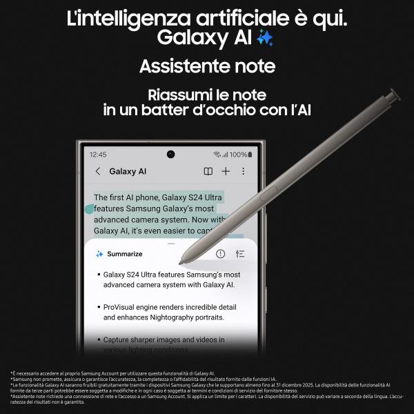 Samsung Galaxy S24 Ultra Smartphone AI, Display 6.8'' QHD+ Dynamic AMOLED 2X, Fotocamera 200MP, RAM 12GB, 512GB, 5.000 mAh, Titanium Violet [SM-S928BZVHEUE] - ITPartners