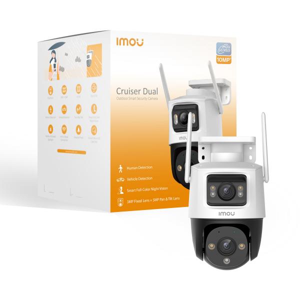 IMOU CRUISER DUAL 10MP TELECAMERA OUTDOOR MOTORIZZATA DOPPIA OTTICA, COLOR, WI-FI6, FARETTO, IP66 [IPC-S7XP-10M0WED]