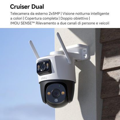 IMOU CRUISER DUAL 10MP TELECAMERA OUTDOOR MOTORIZZATA DOPPIA OTTICA, COLOR, WI-FI6, FARETTO, IP66 [IPC-S7XP-10M0WED]