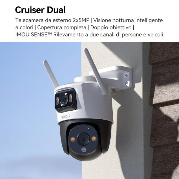 IMOU CRUISER DUAL 10MP TELECAMERA OUTDOOR MOTORIZZATA DOPPIA OTTICA, COLOR, WI-FI6, FARETTO, IP66 [IPC-S7XP-10M0WED]