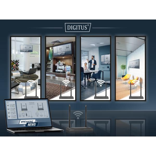Digitus 4K Wireless HDMI Extender/Splitter Set - 1x4 - 150m - 1x TX - 1x RX [DS-55328]