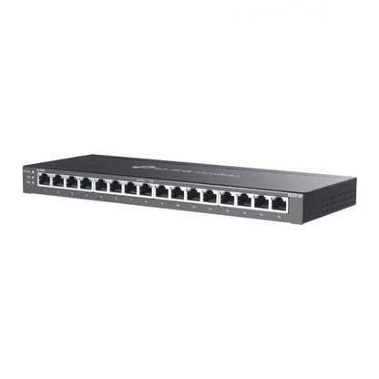 TP-Link - SG2016P - JetStream 16-Port Gigabit Smart Switch with 8-Port PoE+, 8x Gigabit PoE+ Ports, 802.3af/at, 120 W PoE Power, Desktop Steel Case, Integration with Omada SDN Controller, Static Rout [SG2016P]