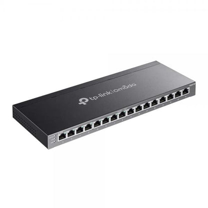 TP-Link - SG2016P - JetStream 16-Port Gigabit Smart Switch with 8-Port PoE+, 8x Gigabit PoE+ Ports, 802.3af/at, 120 W PoE Power, Desktop Steel Case, Integration with Omada SDN Controller, Static Rout [SG2016P]
