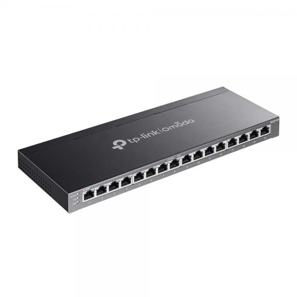 TP-Link - SG2016P - JetStream 16-Port Gigabit Smart Switch with 8-Port PoE+, 8x Gigabit PoE+ Ports, 802.3af/at, 120 W PoE Power, Desktop Steel Case, Integration with Omada SDN Controller, Static Rout [SG2016P]