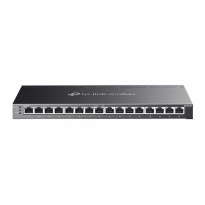 TP-Link - SG2016P - JetStream 16-Port Gigabit Smart Switch with 8-Port PoE+, 8x Gigabit PoE+ Ports, 802.3af/at, 120 W PoE Power, Desktop Steel Case, Integration with Omada SDN Controller, Static Rout [SG2016P]