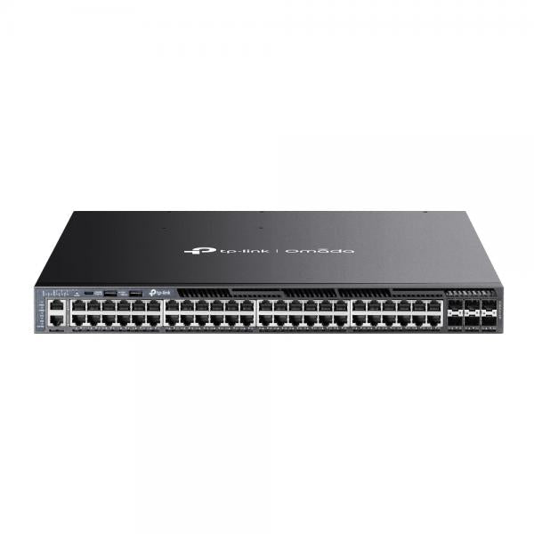 TP-Link - SG6654XHP - Omada 48-PortGigabit Stackable L3 Managed PoE+ Switch with 6 10GE SFP+ Slots, 48x Gigabit PoE+ RJ45 Ports, 6x 10G SFP+ Slots, RJ45/Type C USB Console Port, Management Port, 2x US [SG6654XHP]