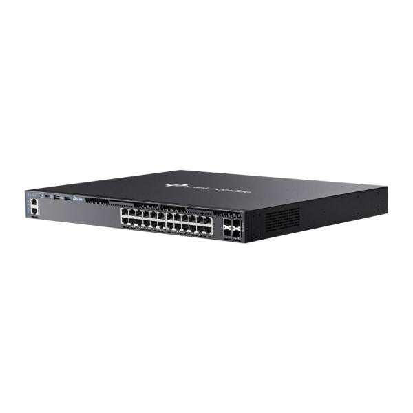 TP-Link - SG6428X - Omada 24-Port Gigabit Stackable L3 Managed Switch with 4 10GE SFP+ Slots, 24x Gigabit RJ45 Ports, 4x 10G SFP+ Slots, RJ45/Type C USB Console Port, Management Port, 2x USB2.0 Ports, [SG6428X]