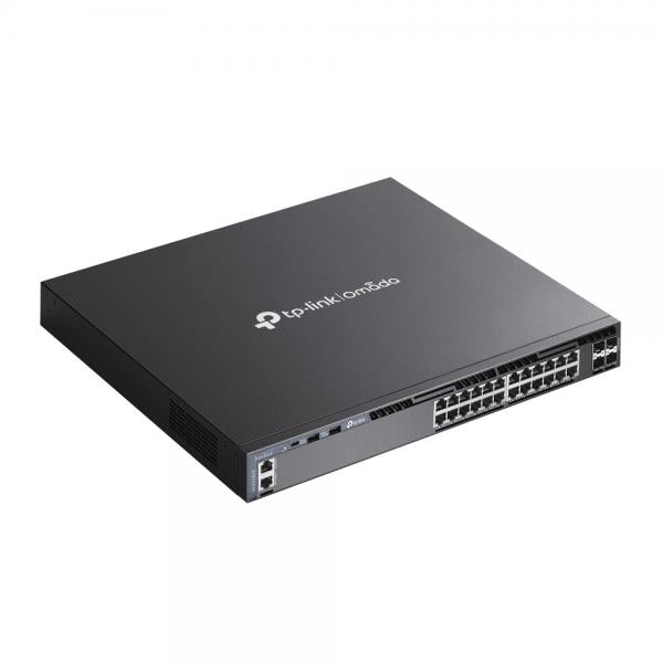 TP-Link - SG6428X - Omada 24-Port Gigabit Stackable L3 Managed Switch with 4 10GE SFP+ Slots, 24x Gigabit RJ45 Ports, 4x 10G SFP+ Slots, RJ45/Type C USB Console Port, Management Port, 2x USB2.0 Ports, [SG6428X]