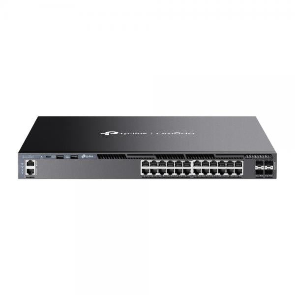 TP-Link - SG6428X - Omada 24-Port Gigabit Stackable L3 Managed Switch with 4 10GE SFP+ Slots, 24x Gigabit RJ45 Ports, 4x 10G SFP+ Slots, RJ45/Type C USB Console Port, Management Port, 2x USB2.0 Ports, [SG6428X]