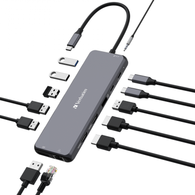 VERBATIM DOCKING STATION USB-C PRO MULTIPORT HUB 13 IN 1 8K PD 85W [32153]