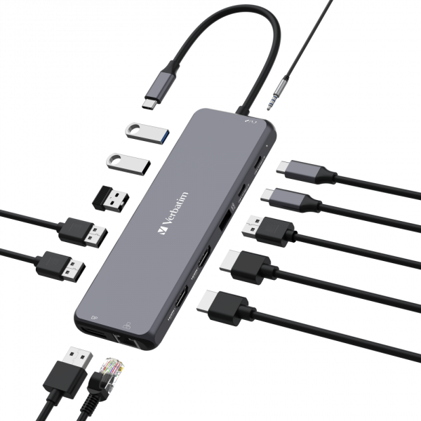 VERBATIM DOCKING STATION USB-C PRO MULTIPORT HUB 13 IN 1 8K PD 85W [32153]