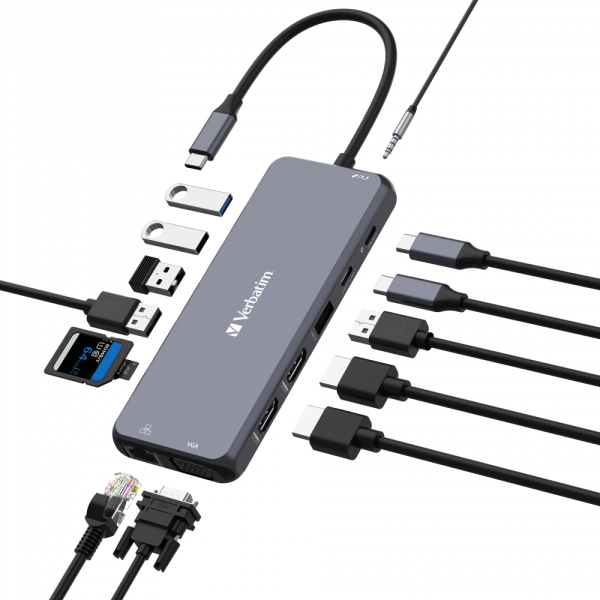VERBATIM USB-C PRO MULTIPORTE HUB 14 PORTE [32154]