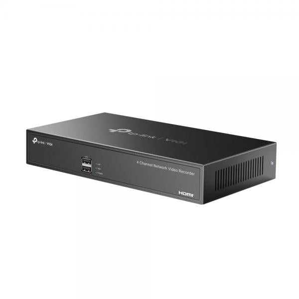 TP-Link - VIGI NVR1004H - 4 Channel Network Video Recorder, 1 SATA Interface (up to 10 TB), 1 100Mbps Ports, 2 USB 2.0, 12V DC 1.5 A, 1 VGA port & 1 HDMI port(Up to 4K)(Synchronous Outputs) [VIGINVR1004H]