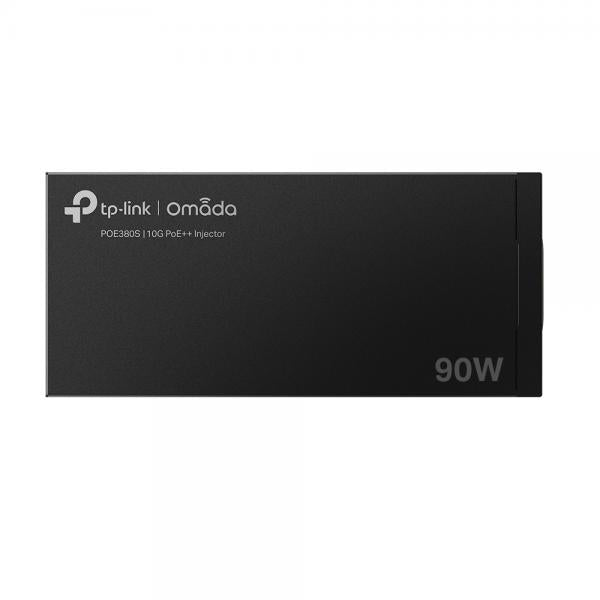 TP-Link - POE380S - Omada 10G PoE++ Injector Adapter, 1 10Gbps PoE Port, 1 10Gbps Non-PoE Port, 802.3bt/at/af Compliant, 90 W PoE Power, Data and Power Carried over the same cable, Steel Case [POE380S]